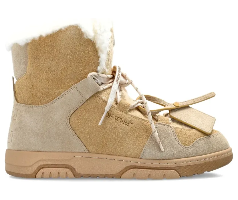Off-White High-Top-Sneakers mit Schnürung Nude (OMIY003F25LEA0016C68)