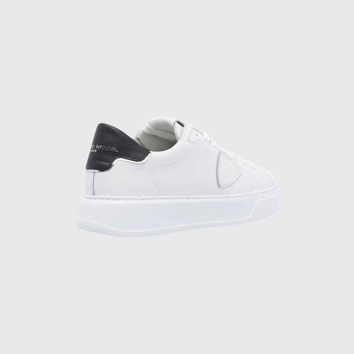 Philippe Model Temple Smooth Calfskin Low-Top Sneakers with Bicolor Design White 1 (BTLDV010) (2)