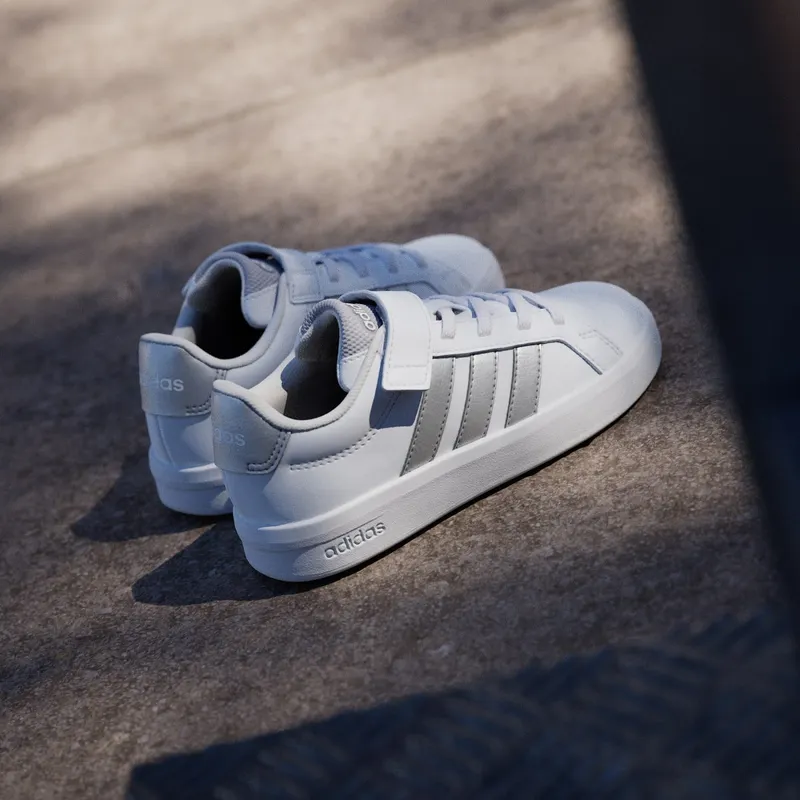 Adidas GRAND COURT 3.0 Shoes KIDS Cloud White / Silver Metallic / Silver Metallic (JP9368)
