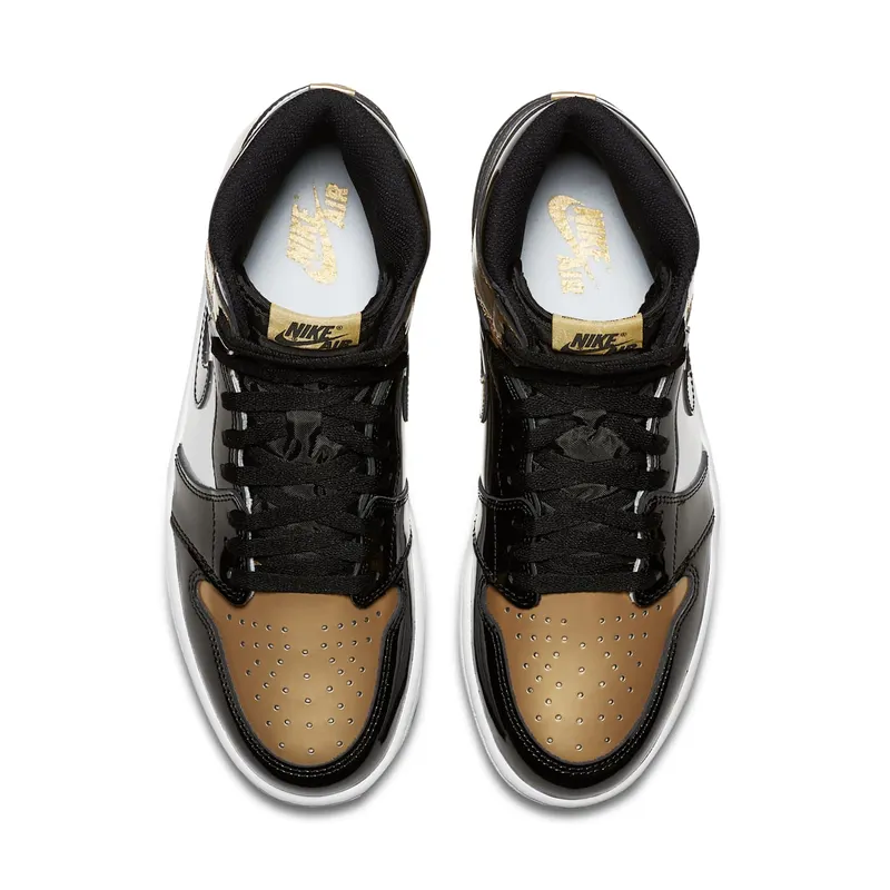 Jordan 1 Retro High NRG Patent Gold Toe Black/Metallic Gold-Summit White (861428-007)