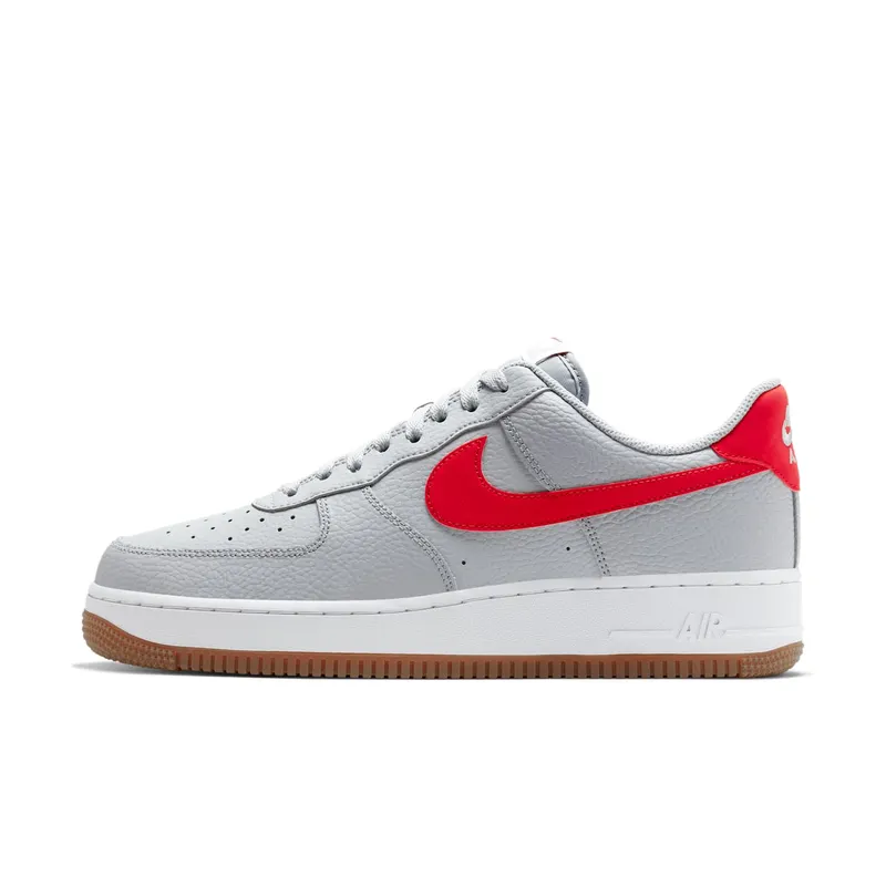 Nike Air Force 1 ’07 Wolf Grey University Red Wolf Grey/White/Gum Medium Brown (CI0057-003)
