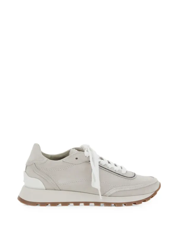 Brunello Cucinelli Sneakers with vlakken and monili afwerking – Beige (MZSFG3318C9593)