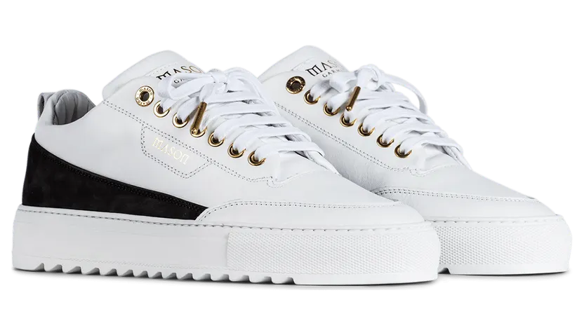 Mason Garments Torino Leather / Nubuck – White / Black Weiß (SS21-32N)