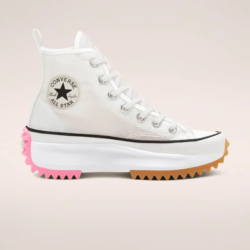 Converse Run Star Hike High Concrete Heat White White/Black-Electric Blush (167851C)