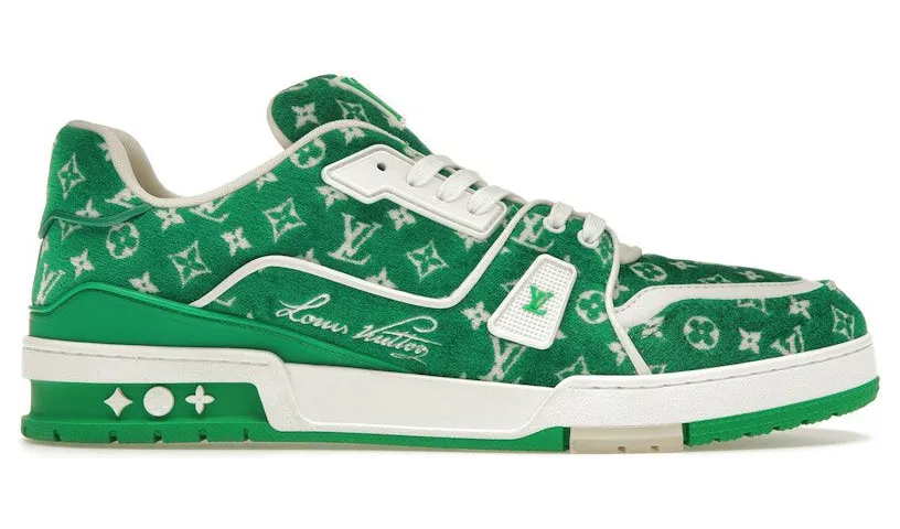 Louis Vuitton Trainer Green Monogram Textile (1ABFSA)