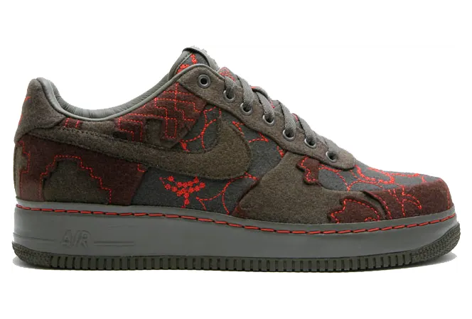 Nike Air Force 1 Low Supreme Tz ‘Maharam’ Newsprint/Dark Loden-Drgn Red (363171-031)