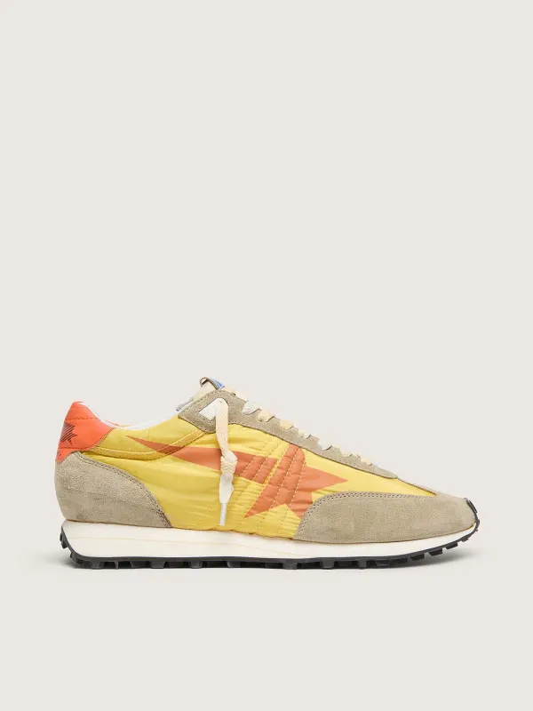 Golden Goose Women’S Marathon With Yellow Nylon Upper And Orange Star (GWF00683.F005462.82542)