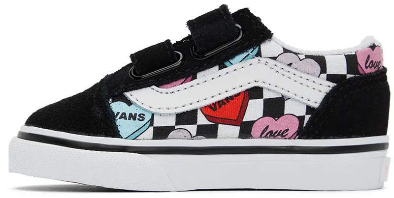 Vans Baby Black & White Candy Hearts Old Skool V (VN000D3YABY1)