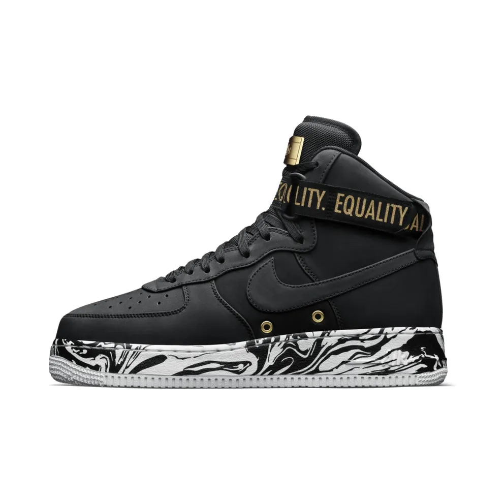 Nike Air Force 1 High BHM (2017) Black/White-Metallic Gold (920787-001)