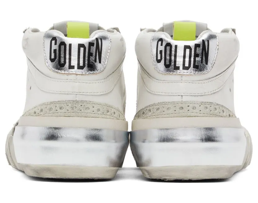 Golden Goose White & Silver Mid Star Classic Sneakers (GMF00122.F002589.10917) (2)