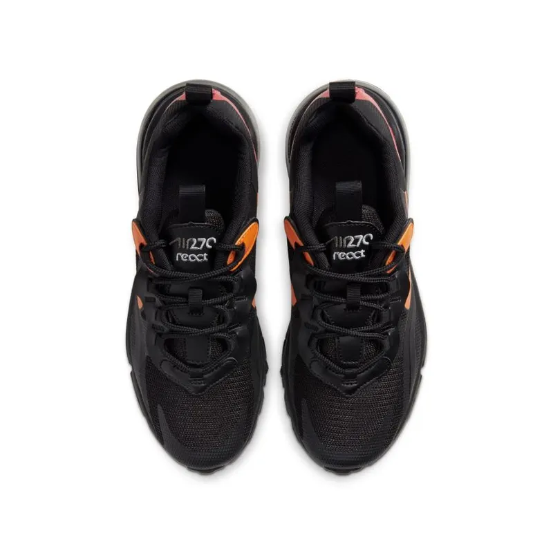 Nike Air Max 270 React Black Magma Orange (GS) Black/Light Smoke Grey/Magma Orange (CV9638-001)