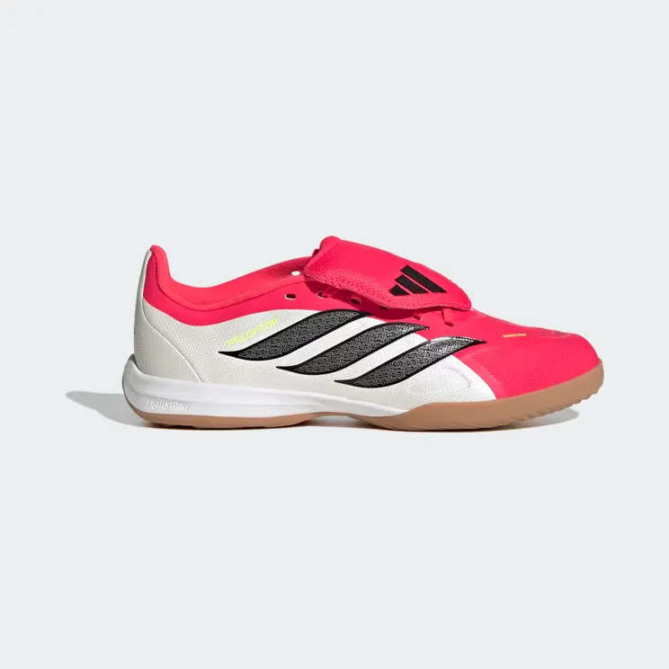 adidas Predator League Fold-over Tongue Indoor Football Shoes Kids “Lucid Red / Core Black / Cloud White” (JR7923)