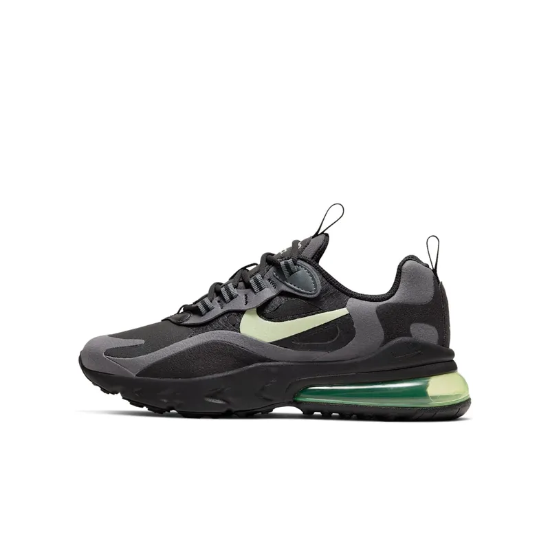 Nike Air Max 270 React Black Barely Volt (GS) Black/Black/Dark Grey (BQ0103-008)