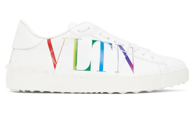 Valentino White and Multicolor Valentino Garavani VLTN Open Sneakers (VY2S0830MLV)