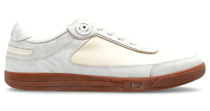 Diesel S-D-COFFEE leather sneakers – Beige (Y03903P7733)