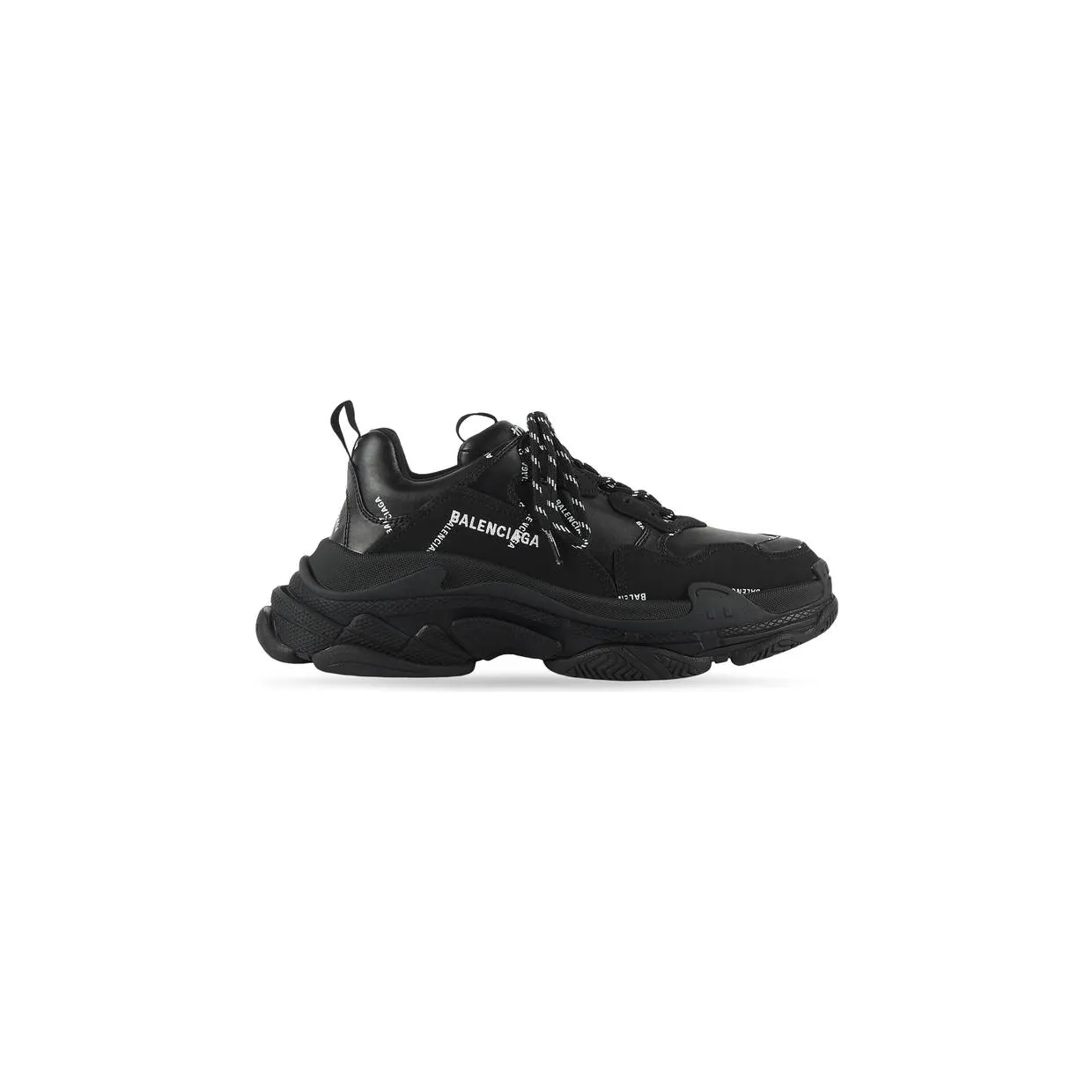 Balenciaga Triple S Allover Logo Black