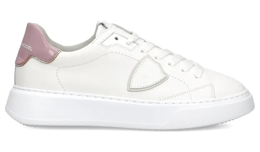 Philippe Model Paris Temple Tennis low-top leren sneakers – Wit (BTLDV017)