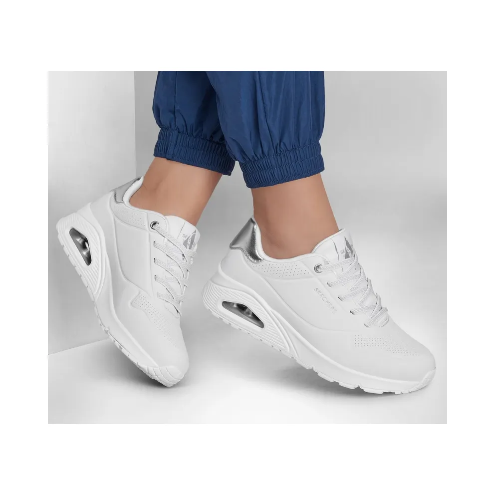 Skechers UNO – Shimmer Away Sneaker White/Silver
