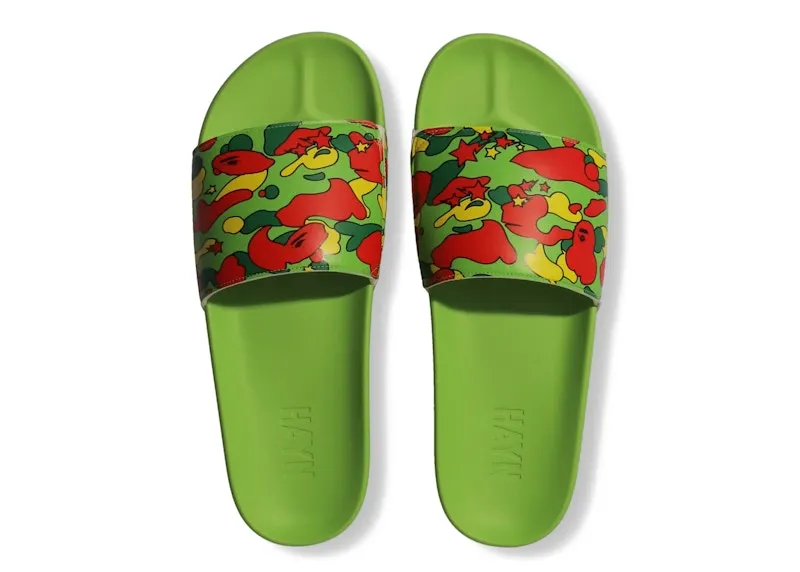 A Bathing Ape Hayn Slide Green Sta Camo (1H73-191-917 GR)