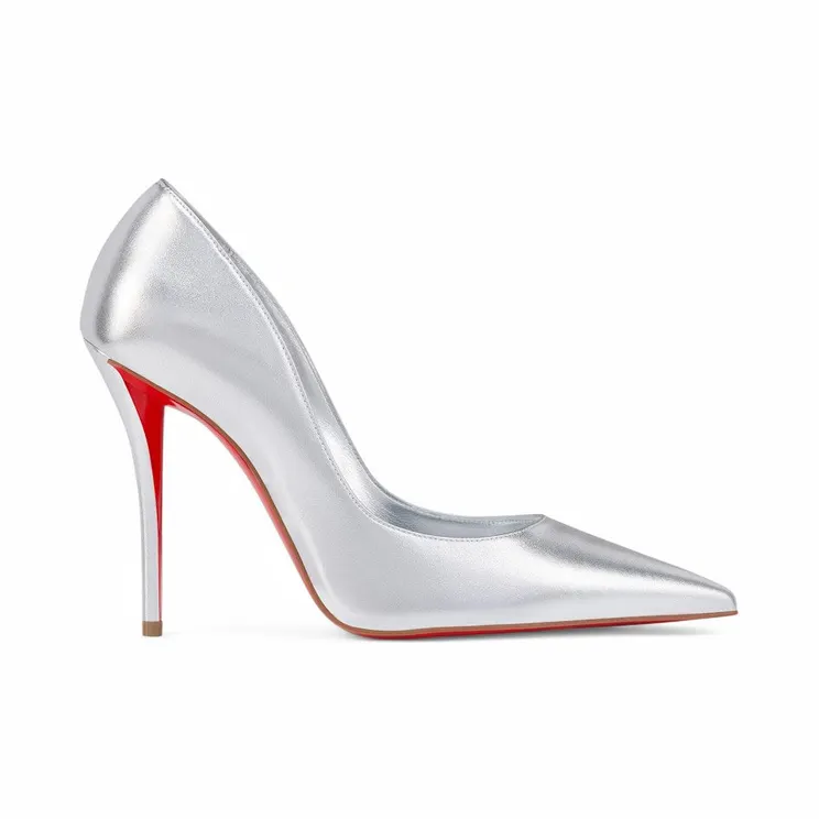 Christian Louboutin Miss Z 100mm Pump Silver Laminated Nappa Leather (1250945S211)