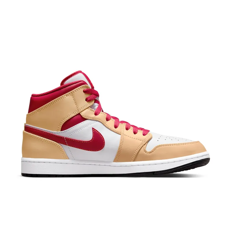 Air Jordan 1 Mid Beige White Red (554724-201)
