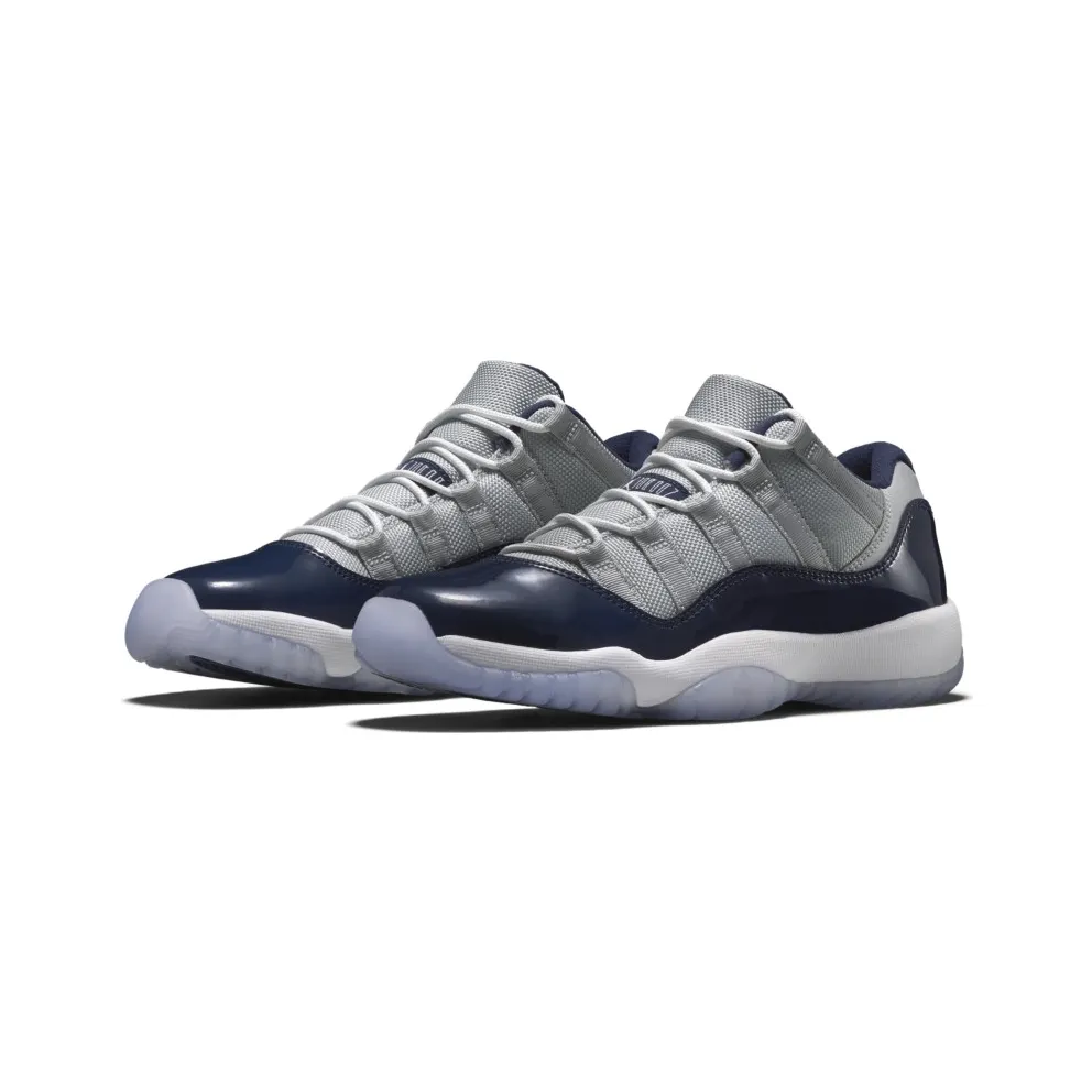 Jordan 11 Retro Low Georgetown (GS) Grey Mist/White-Midnight Navy (528896-007)