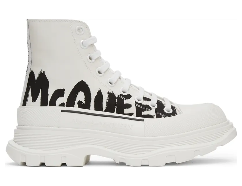 Alexander McQueen White Tread Slick High Sneakers (682420W4RQ2)
