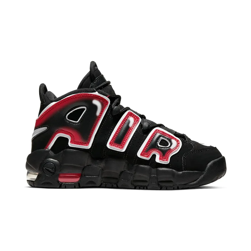 Nike Air More Uptempo Black White Laser Crimson (GS) Black/White-Laser Crimson (415082-010)