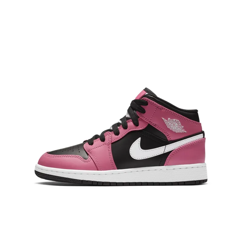 Jordan 1 Mid Pinksicle (GS) Black/White-Pinksicle (555112-002)