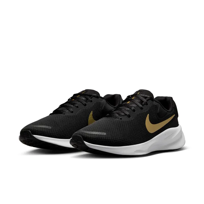 Nike Revolution 7 Black White Metallic Gold (FZ6829-002)