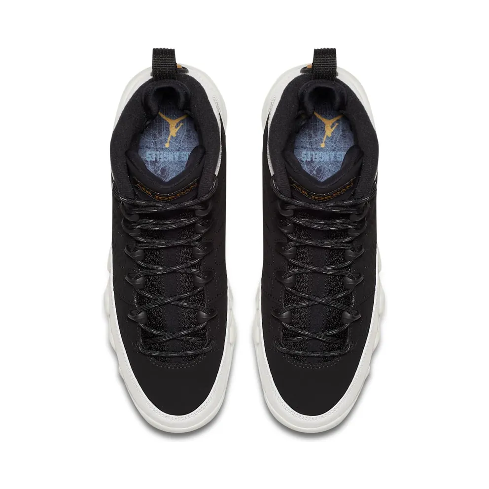 Jordan 9 Retro City of Flight (GS) Black/Black-Summit White-Metallic Gold (302359-021)