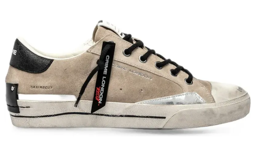 Crime London distressed-effect suede sneakers – Beige (11130AA8B13)