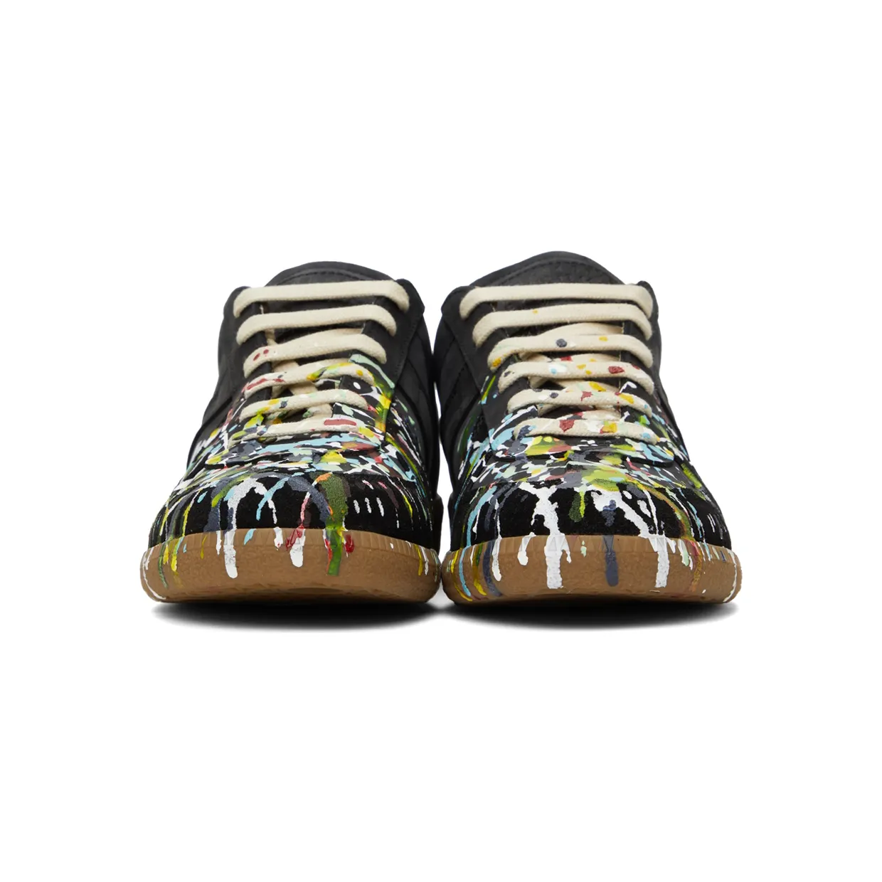 Maison Margiela Off-White & Multicolor Paint Drop Replica Sneakers (S57WS0240 P1892) (2)