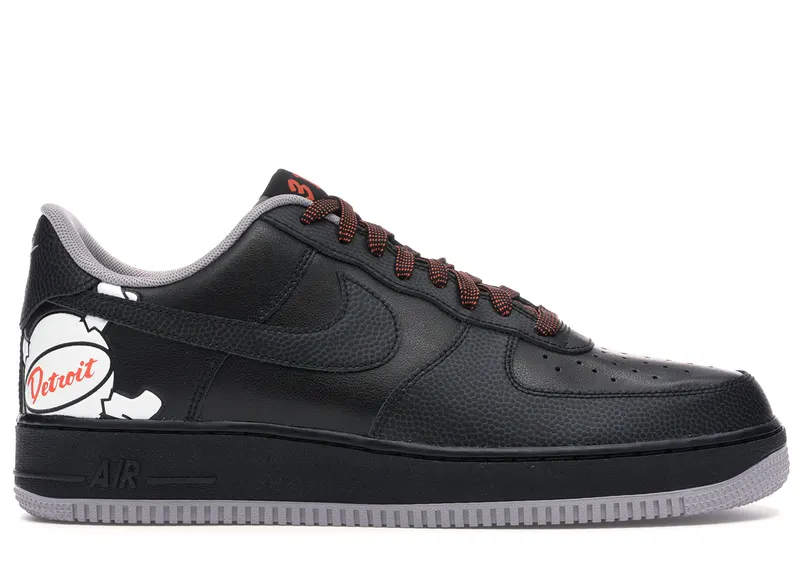Nike Air Force 1 Low Detroit Away Black/Black-Atmosphere Grey-Turf Orange-White (CD7789-001)