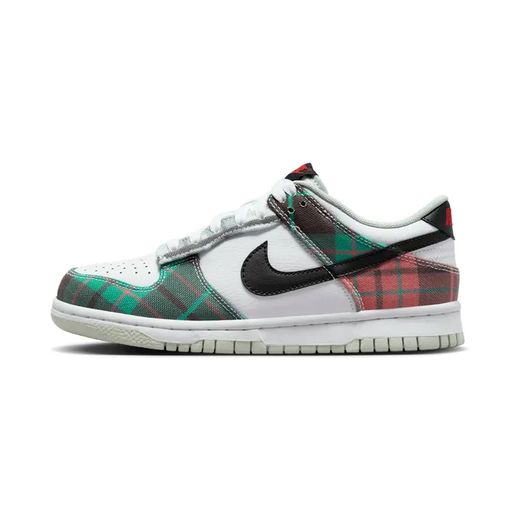 Nike Dunk Low GS Tartan Plaid “White / University Red / Black” (DV8919-100)