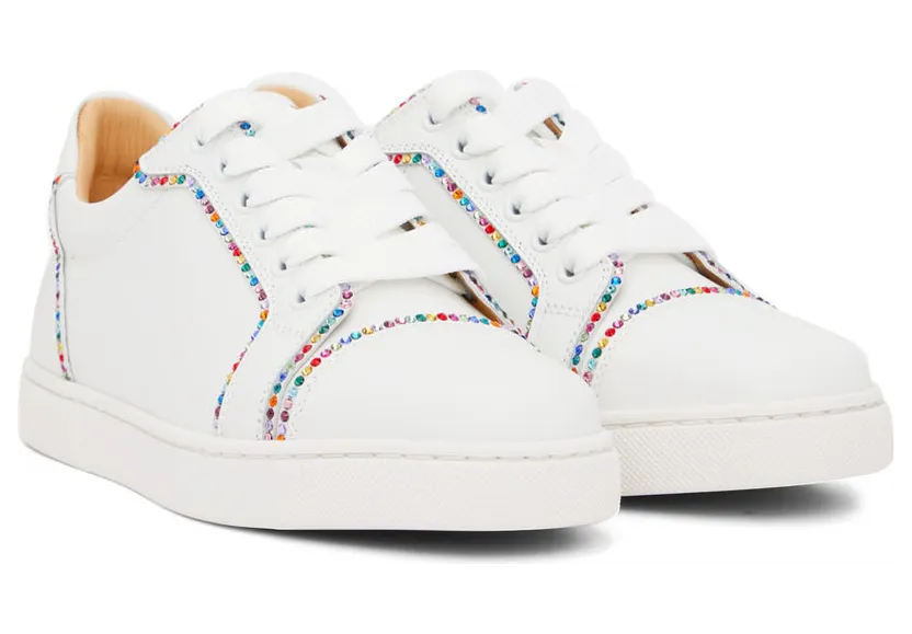 Christian Louboutin White Bordo Strass Sneakers (1220750) (4)