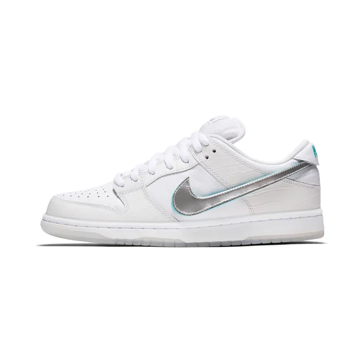 Nike SB Dunk Low Diamond Supply Co White Diamond “White / Tropical Twist / Chrome” (BV1310-100)