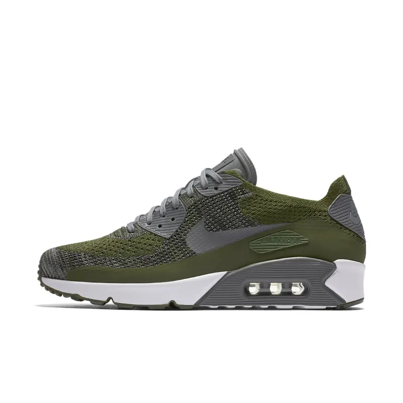 Nike Air Max 90 Ultra Flyknit 2.0 Green Rough Green/Dark Grey-White-Black (875943-300)
