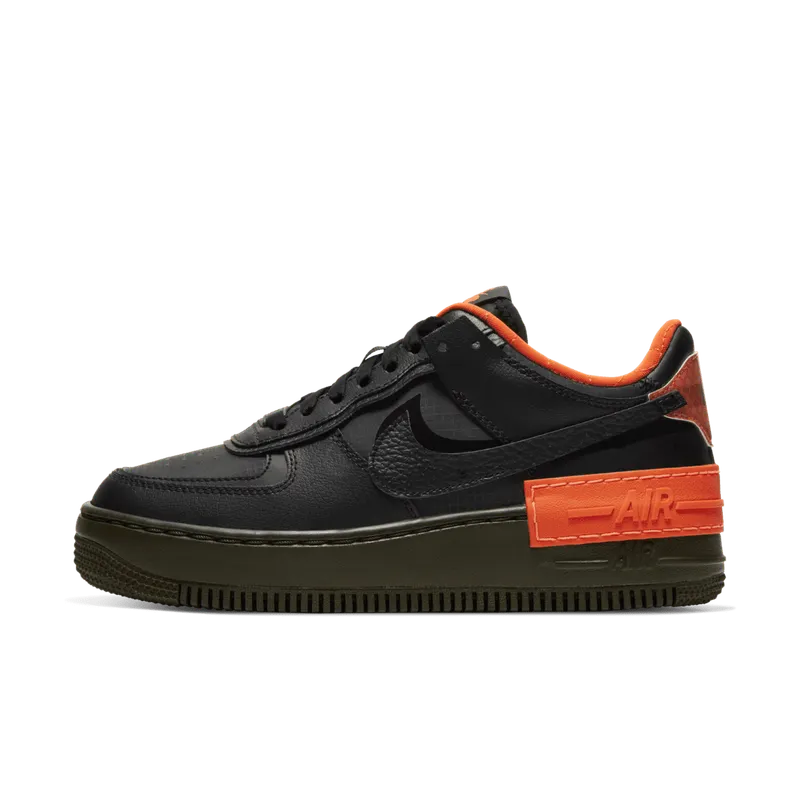 Nike Air Force 1 Shadow Black Hyper Crimson Cargo Khaki (W) Black/Hyper Crimson-Cargo Khaki-Back (CQ3317-001)