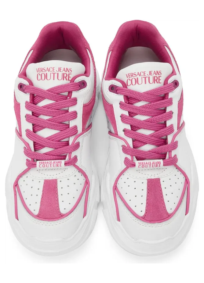 Versace Jeans Couture Off-White & Pink Speedtrack Low Sneakers (E71VA3SC4EZP064) (5)