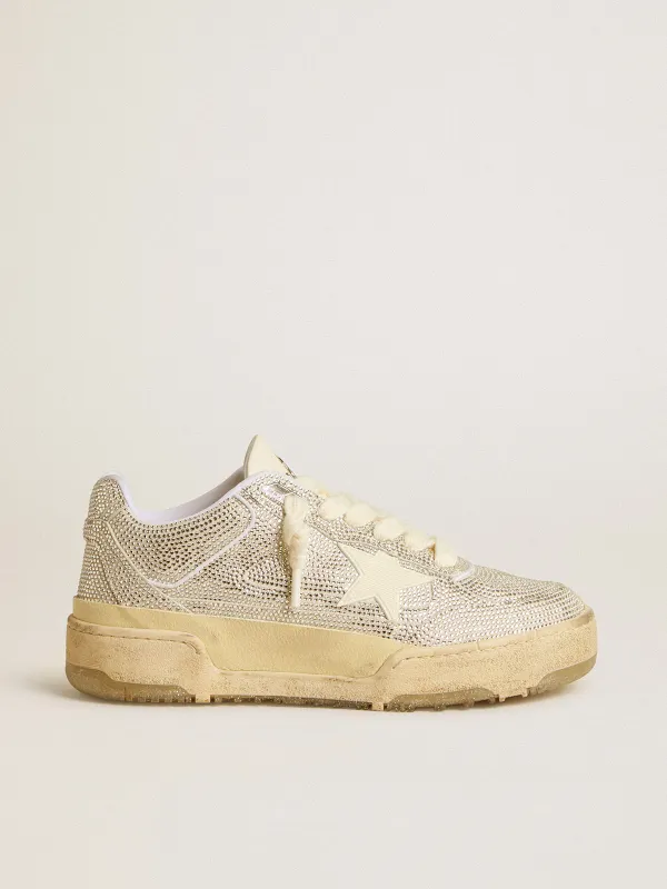 Golden Goose Forty2 In White Leather And Swarovski Crystals With White Tpu Star (GMF00630.F007044.12213)