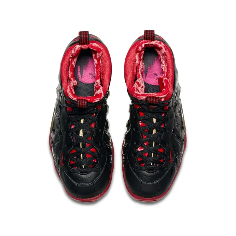 Nike Air Foamposite One Dracula (GS) Black/University Red-Metallic Gold (846077-003)