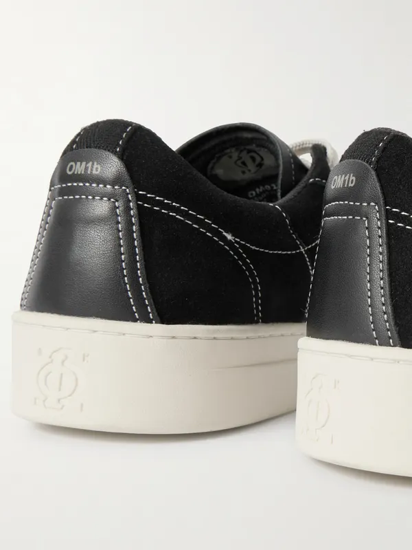 Omni Dellow Leather-Trimmed Suede Black (OM01015)