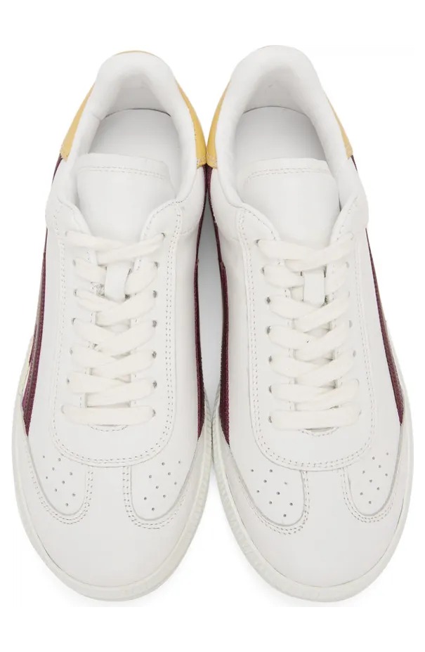 Isabel Marant White & Burgundy Bryce Sneakers (22PBK0029-22P075S) (5)