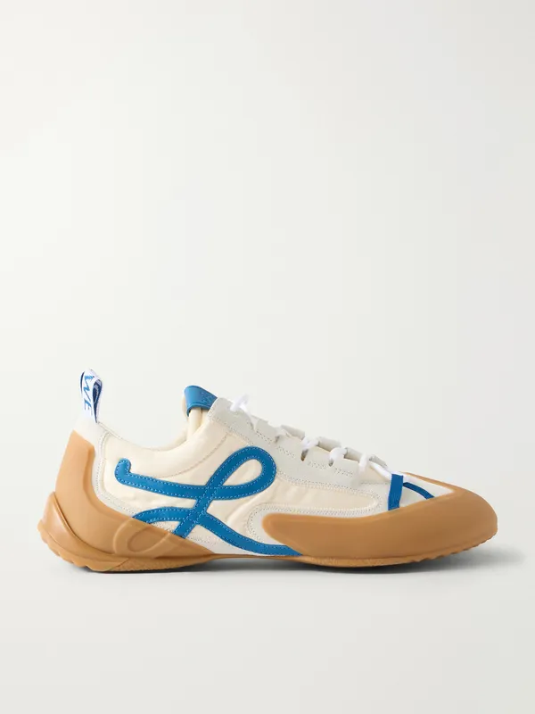 Loewe Grip Suede-Trimmed Nylon Sneakers White (M816282XCE)