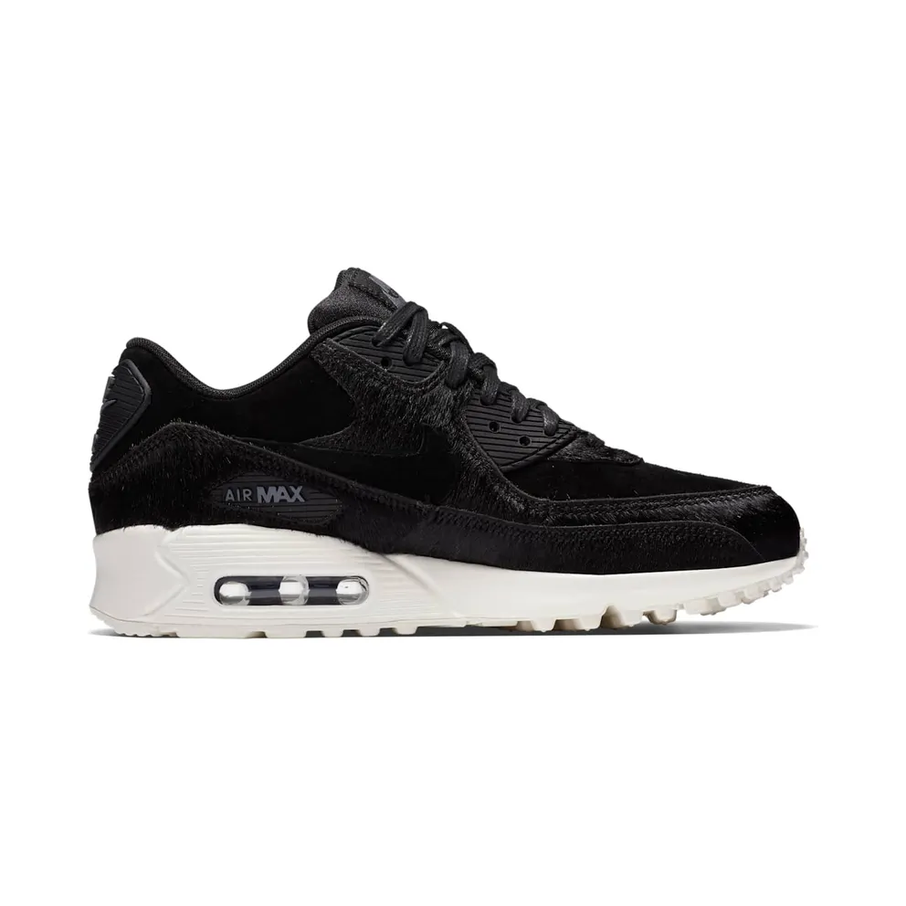 Nike Air Max 90 LX Black Pony Hair (W) Black/Black-Dark Grey-Sail (898512-006)