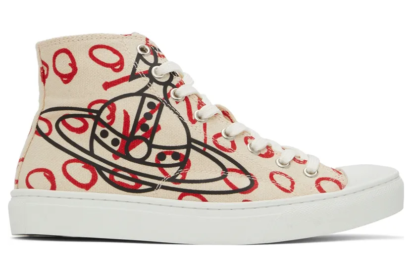 Vivienne Westwood Beige Plimsoll High-Top Sneakers (75010001W-W0005-)