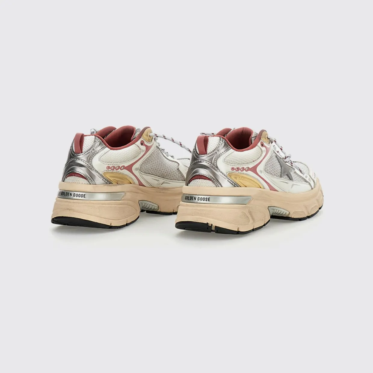 Golden goose Lightstar Used Leather and Mesh Sneakers Grey (GWF00724F00791370208) (2)