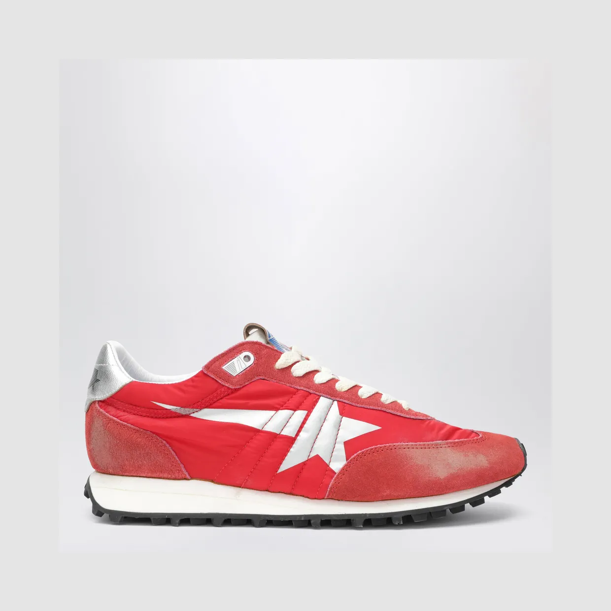 Golden Goose Red/silver Marathon sneakers in nylon and suede GMF00683F005492/T_GOLDE-40399_600-44