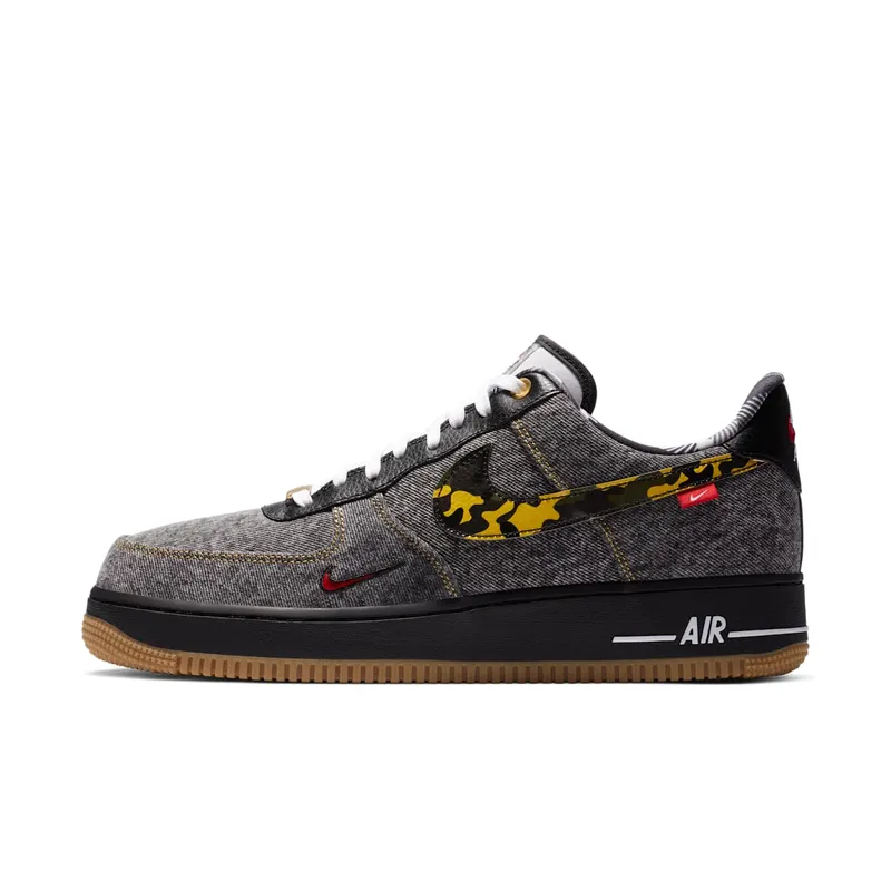 Nike Air Force 1 Low Remix Black Black/Multi-Color-White-Metallic Gold (DB1964-001)